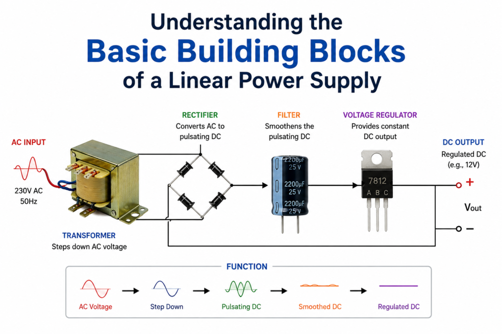 Understanding the Basic Building Blocks of a Linear Power Supply