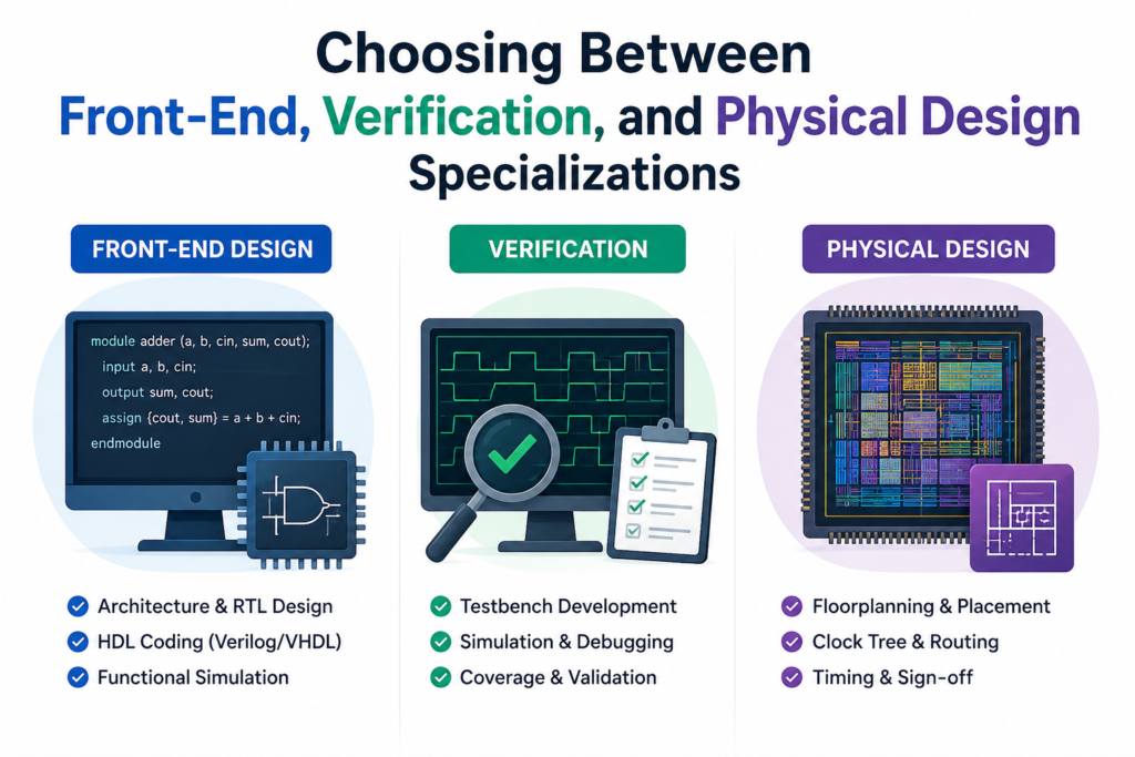 Choosing Between Front-End, Verification, and Physical Design Specializations