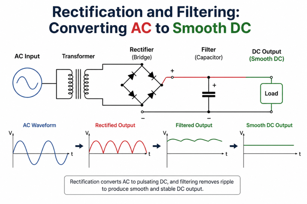 Rectification and Filtering: Converting AC to Smooth DC