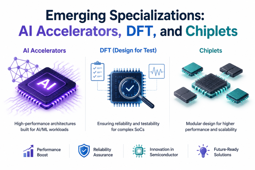 Emerging Specializations: AI Accelerators, DFT, and Chiplets
