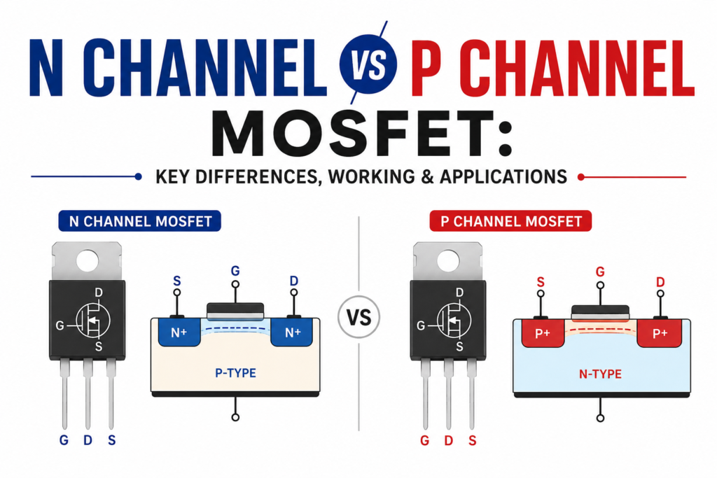 N Channel vs P Channel MOSFET: Key Differences, Working & Applications
