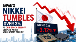 Japan's Nikkei Tumbles Over 3% as Chip Stock Selloff Deepens After Wall Street Decline