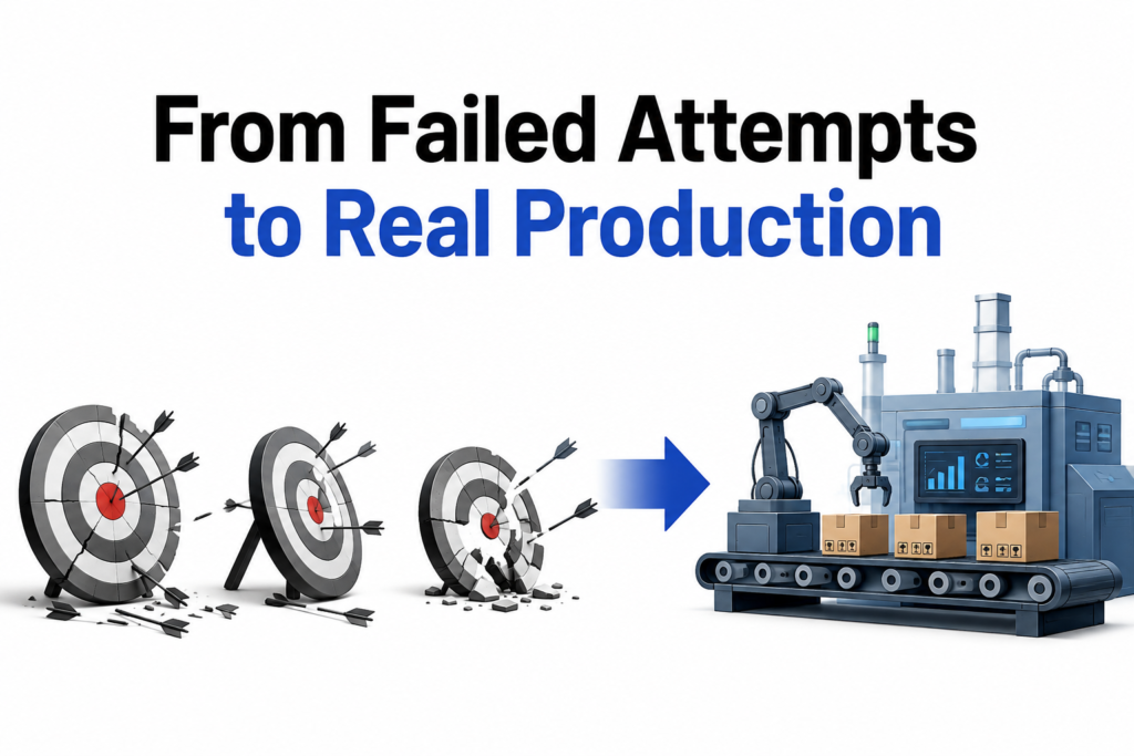 From Failed Attempts to Real Production