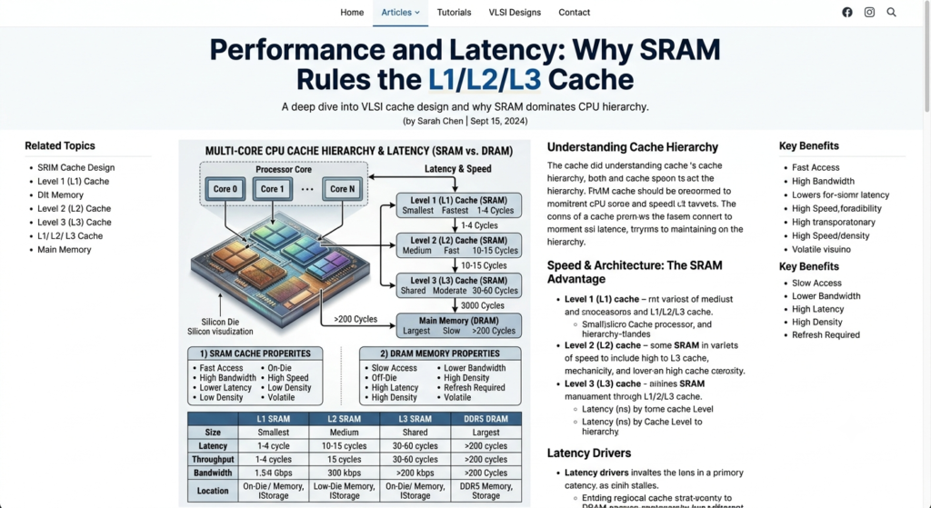 Performance and Latency: Why SRAM Rules the L1/L2/L3 Cache