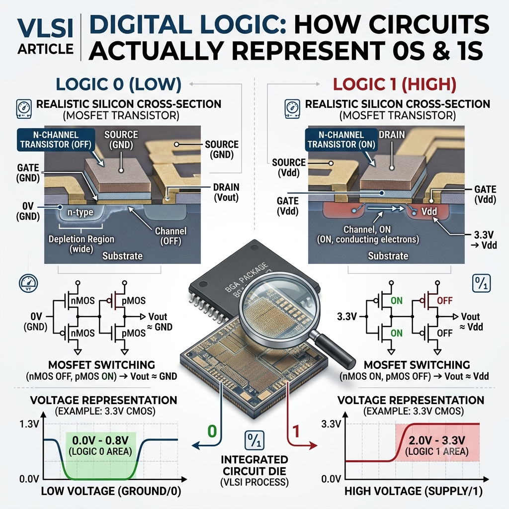 Digital Logic: How Circuits Actually Represent 0s and 1s