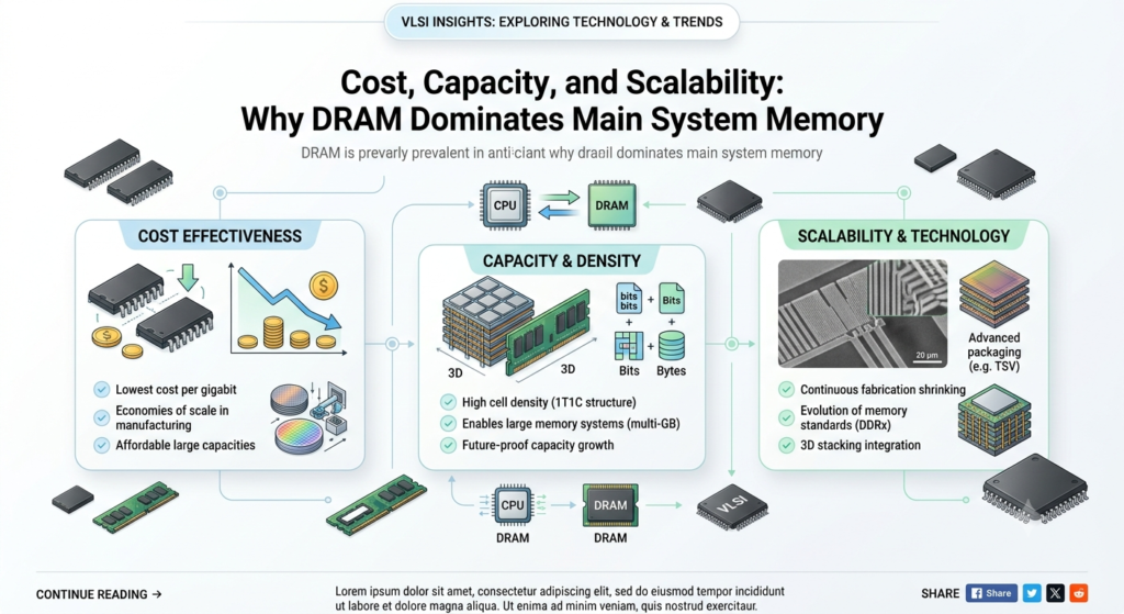 Cost, Capacity, and Scalability: Why DRAM Dominates Main System Memory