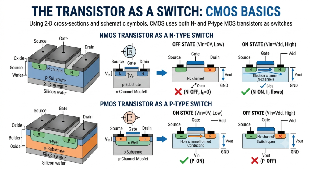 The Transistor as a Switch: CMOS Basics
