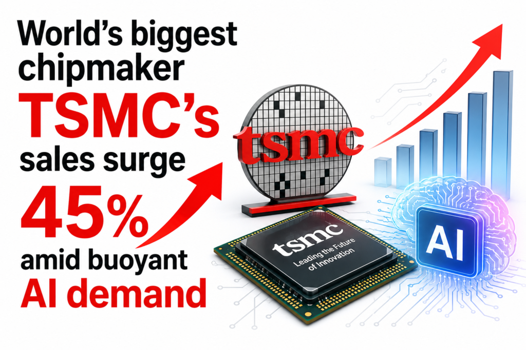 World’s Biggest Chipmaker TSMC’s Sales Surge 45% Amid Buoyant AI Demand
