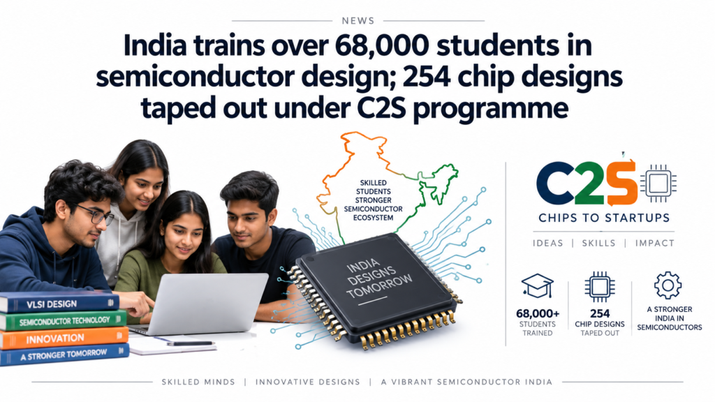 India Trains Over 68,000 in Semiconductor Design; 254 Chip Designs Taped Out Under C2S Programme