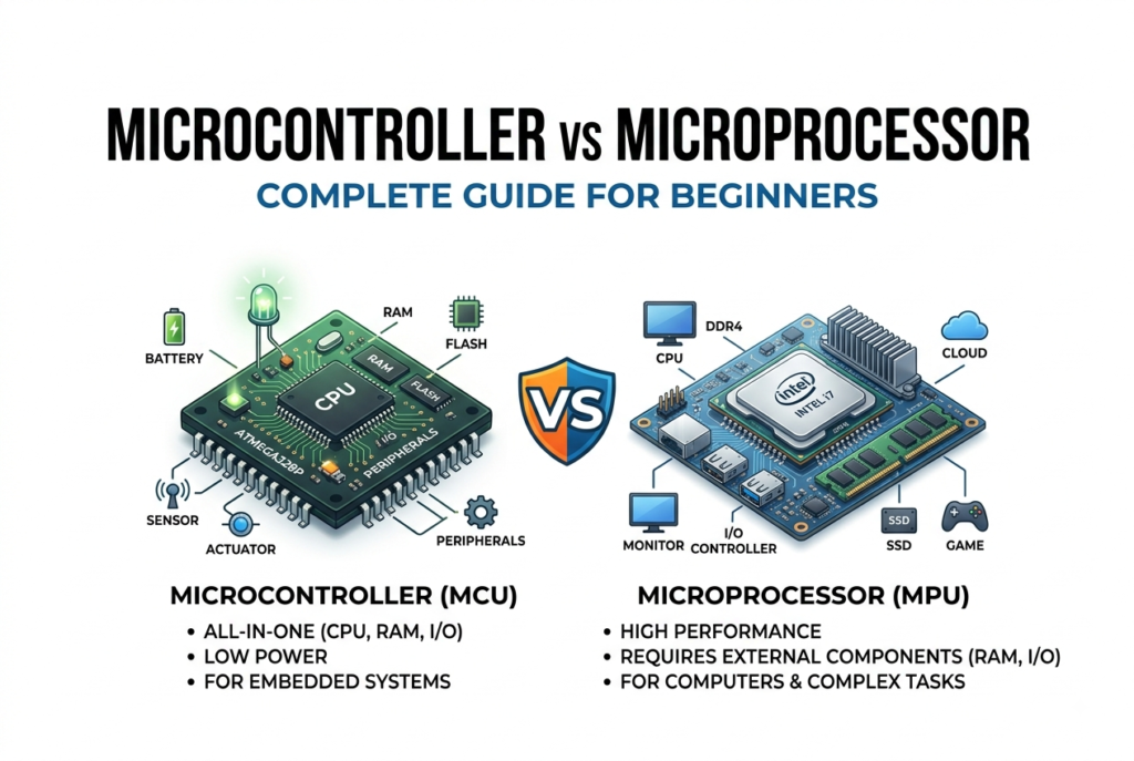 Microcontroller vs Microprocessor: Complete Guide for Beginners