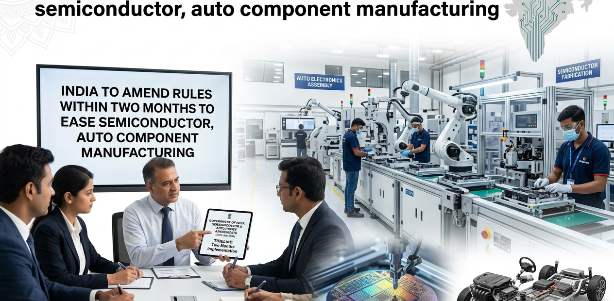 India to amend rules within two months to ease semiconductor, auto component manufacturing