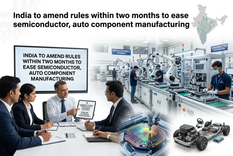 India to amend rules within two months to ease semiconductor, auto component manufacturing