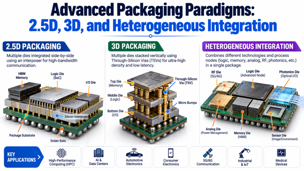 Advanced Packaging Paradigms: 2.5D, 3D, and Heterogeneous Integration