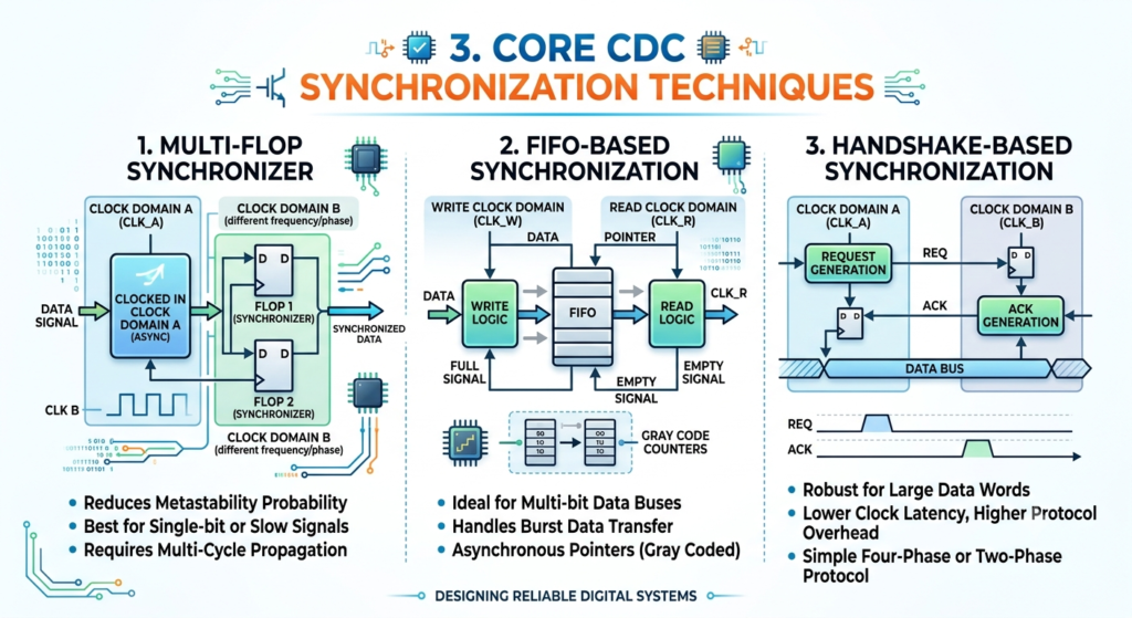 Core CDC Synchronization Techniques
