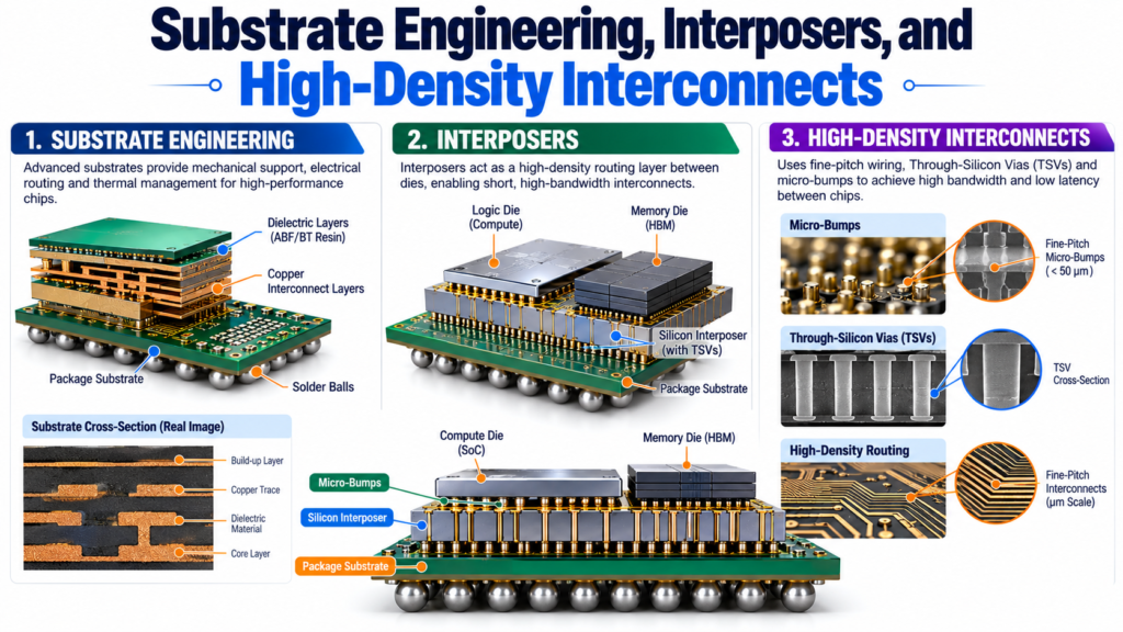 Substrate Engineering, Interposers, and High-Density Interconnects