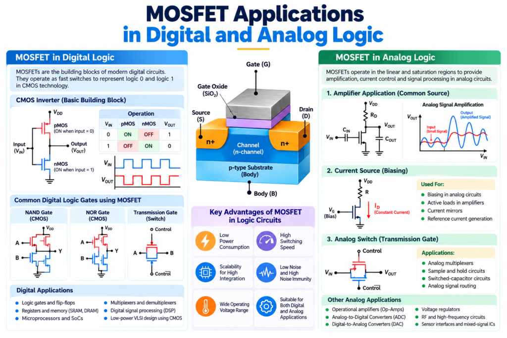 MOSFET Applications in Digital and Analog Logic