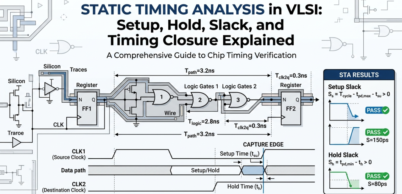 Static Timing Analysis in VLSI: Setup, Hold, Slack, and Timing Closure Explained